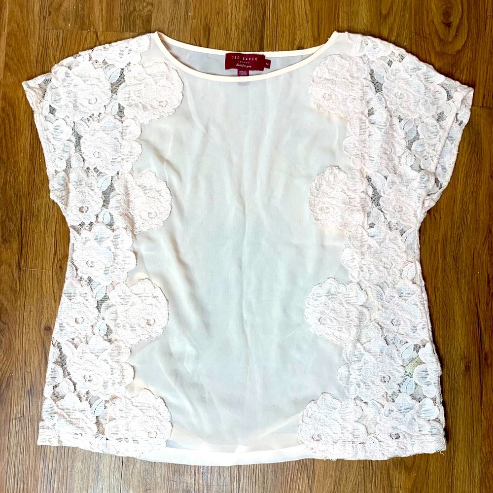 Ted Baker London Sheer Pink Blouse